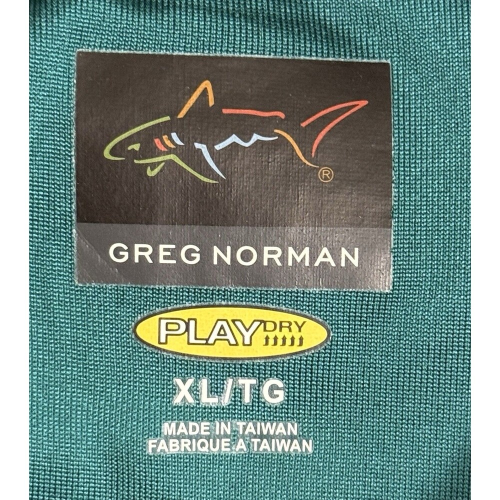 Greg Norman Play Dry Striped Men’s Size XL Teal Golf Performance Polo Shirt - Picture 4 of 8